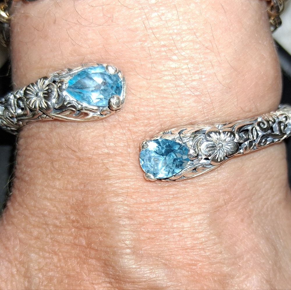 925 ATI aquamarine stone bracelet. One size